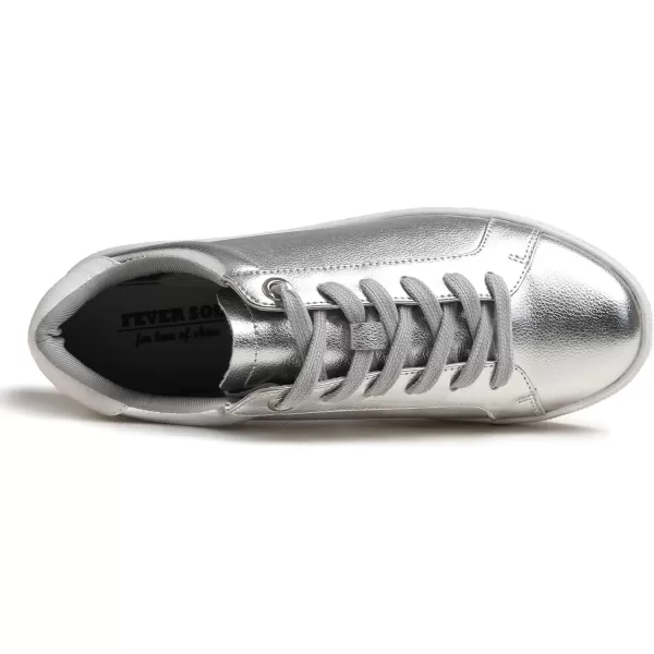 FEVERSOLE Women's Fashion Lightweight Spring Summer Vegan Leather Sneaker Casual Comfort Walking Shoes