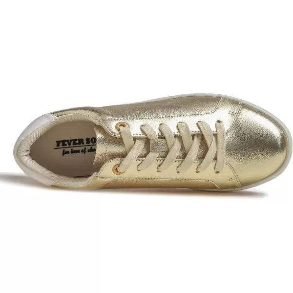 FEVERSOLE Women's Fashion Lightweight Spring Summer Vegan Leather Sneaker Casual Comfort Walking Shoes