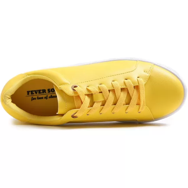 FEVERSOLE Women's Fashion Lightweight Spring Summer Vegan Leather Sneaker Casual Comfort Walking Shoes