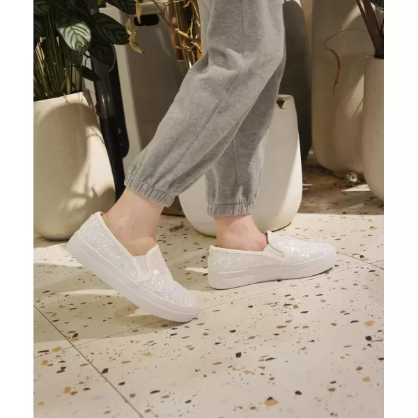 FEVERSOLE Women's Fashion Slip On Sneaker Casual Platform Loafers