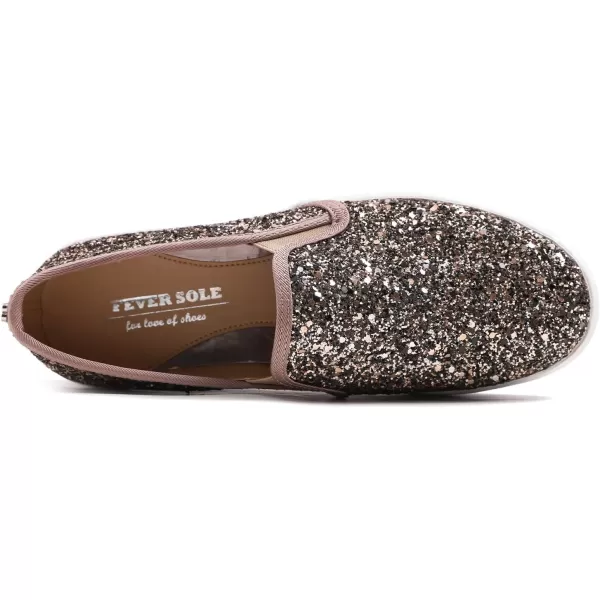 FEVERSOLE Women's Fashion Slip On Sneaker Casual Platform Loafers