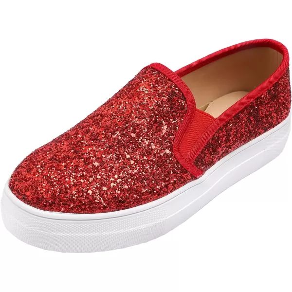 FEVERSOLE Women's Fashion Slip On Sneaker Casual Platform Loafers