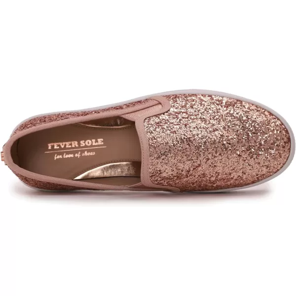 FEVERSOLE Women's Fashion Slip On Sneaker Casual Platform Loafers