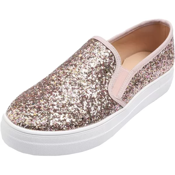 FEVERSOLE Women's Fashion Slip On Sneaker Casual Platform Loafers