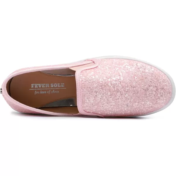 FEVERSOLE Women's Fashion Slip On Sneaker Casual Platform Loafers