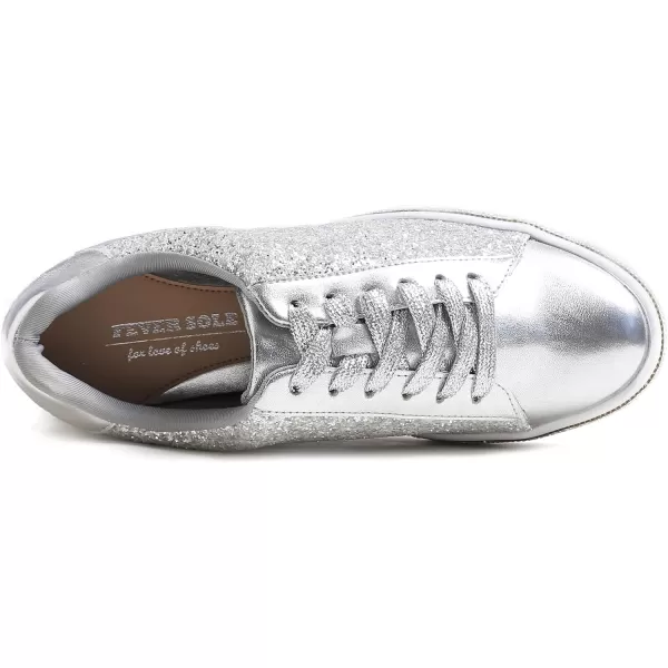 FEVERSOLE Women's Fashion Sparkle Platform Rhinestone Party Holiday Wedding Sneakers