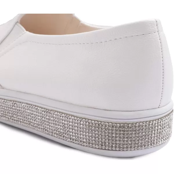 FEVERSOLE Women's Fashion Sparkle Platform Rhinestone Party Holiday Wedding Sneakers