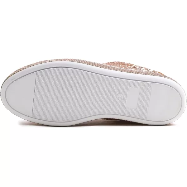 FEVERSOLE Women's Fashion Sparkle Platform Rhinestone Party Holiday Wedding Sneakers