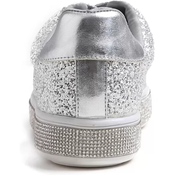 FEVERSOLE Women's Fashion Sparkle Platform Rhinestone Party Holiday Wedding Sneakers