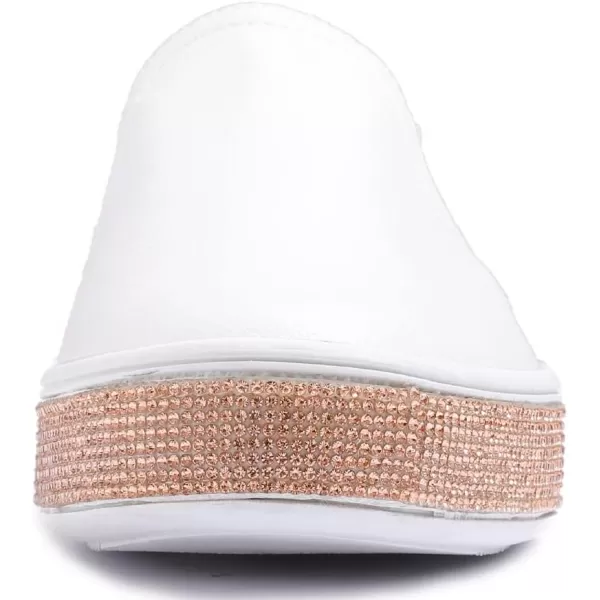 FEVERSOLE Women's Fashion Sparkle Platform Rhinestone Party Holiday Wedding Sneakers