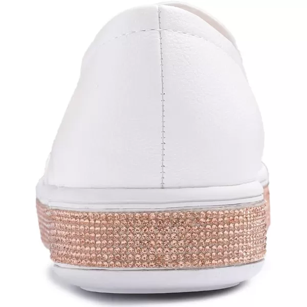FEVERSOLE Women's Fashion Sparkle Platform Rhinestone Party Holiday Wedding Sneakers