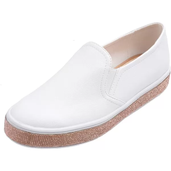 FEVERSOLE Women's Fashion Sparkle Platform Rhinestone Party Holiday Wedding Sneakers