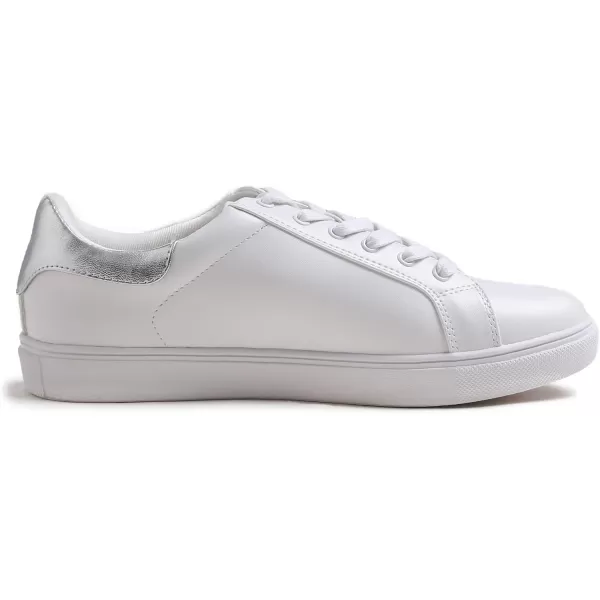 FEVERSOLE Women's Featured PU Leather Colorful Lace-Up Sneaker
