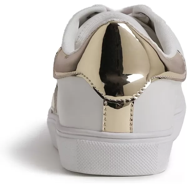 FEVERSOLE Women's Featured PU Leather Colorful Lace-Up Sneaker
