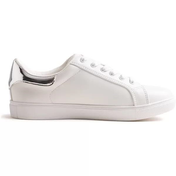 FEVERSOLE Women's Featured PU Leather Colorful Lace-Up Sneaker