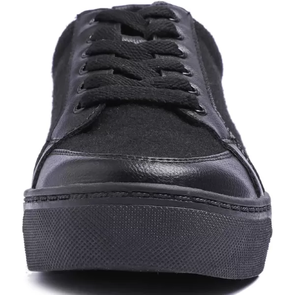 FEVERSOLE Women's Featured PU Leather Colorful Lace-Up Sneaker