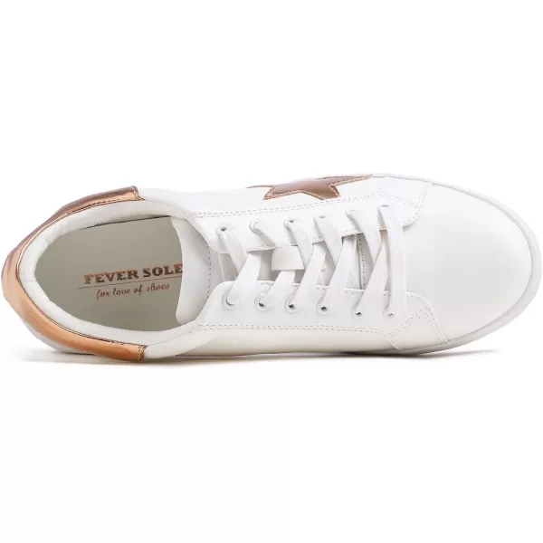 FEVERSOLE Women's Featured PU Leather Colorful Lace-Up Sneaker