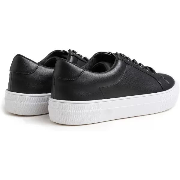 FEVERSOLE Women's Featured PU Leather Colorful Lace-Up Sneaker
