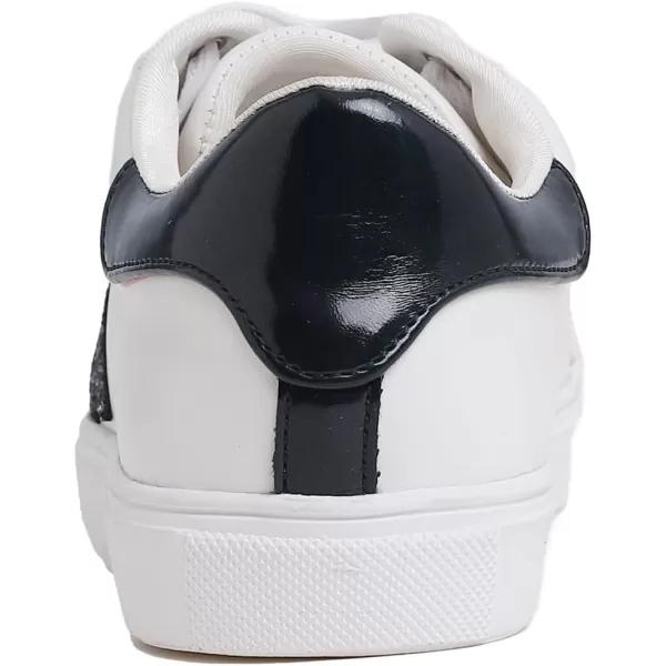 FEVERSOLE Women's Featured PU Leather Colorful Lace-Up Sneaker