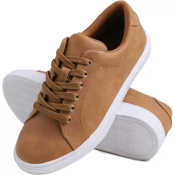 FEVERSOLE Women's Featured PU Leather Colorful Lace-Up Sneaker