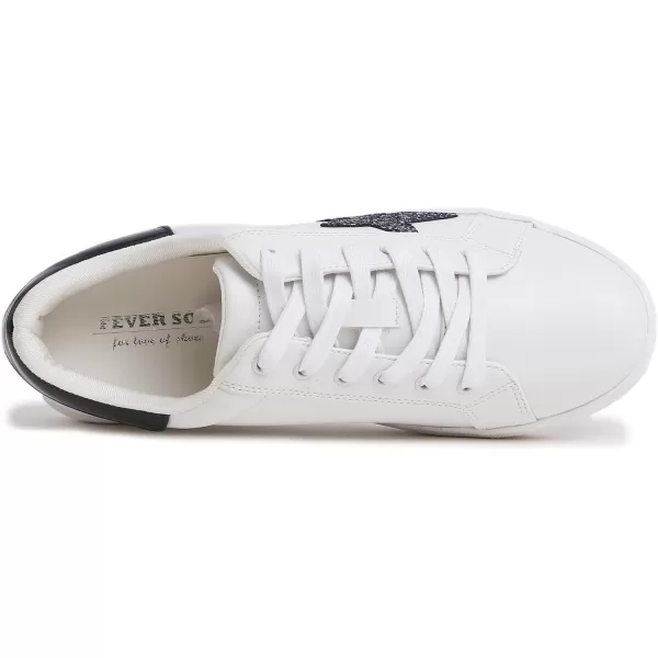 FEVERSOLE Women's Featured PU Leather Colorful Lace-Up Sneaker
