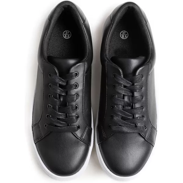 FEVERSOLE Women's Featured PU Leather Colorful Lace-Up Sneaker