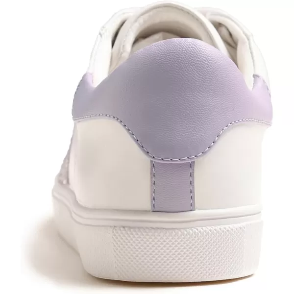 FEVERSOLE Women's Featured PU Leather Colorful Lace-Up Sneaker