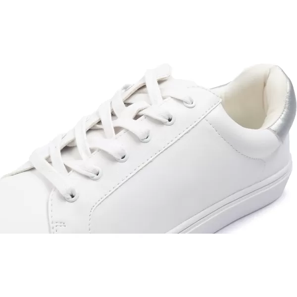 FEVERSOLE Women's Featured PU Leather Colorful Lace-Up Sneaker