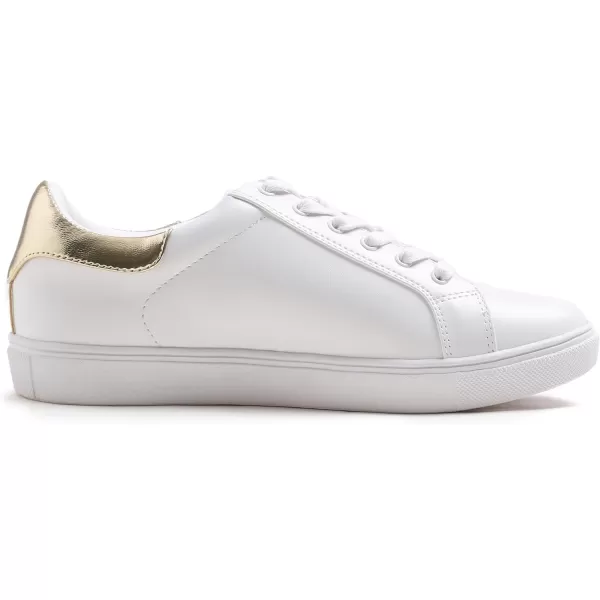 FEVERSOLE Women's Featured PU Leather Colorful Lace-Up Sneaker