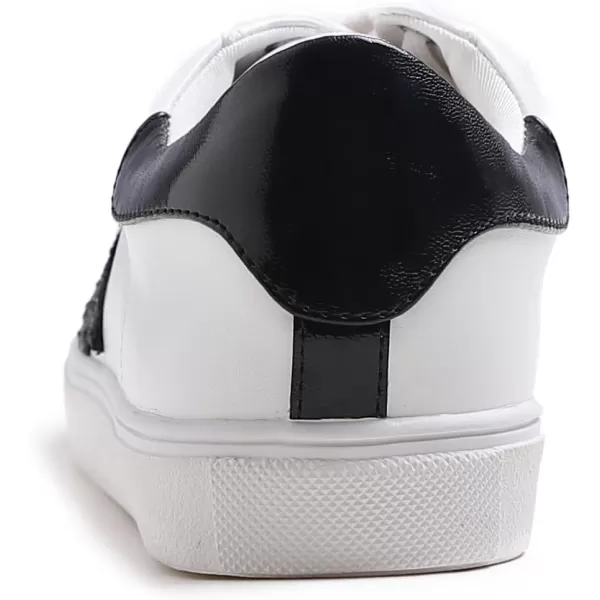 FEVERSOLE Women's Featured PU Leather Colorful Lace-Up Sneaker
