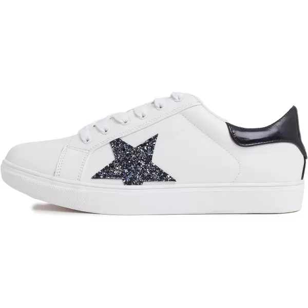 FEVERSOLE Women's Featured PU Leather Colorful Lace-Up Sneaker