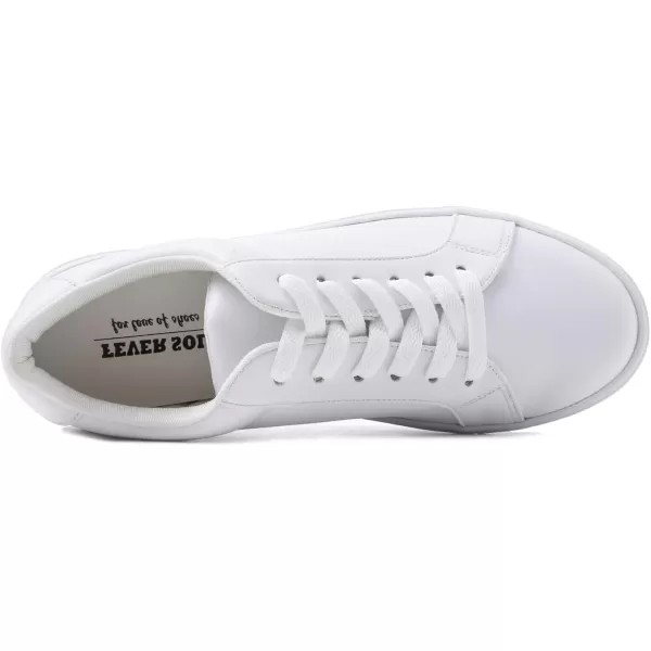 FEVERSOLE Women's Featured PU Leather Colorful Lace-Up Sneaker