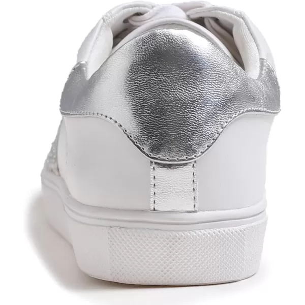 FEVERSOLE Women's Featured PU Leather Colorful Lace-Up Sneaker