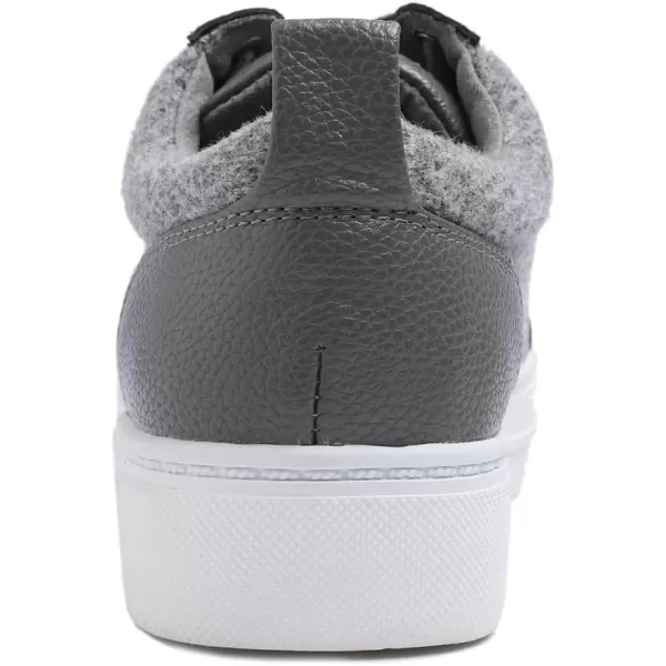 FEVERSOLE Women's Featured PU Leather Colorful Lace-Up Sneaker