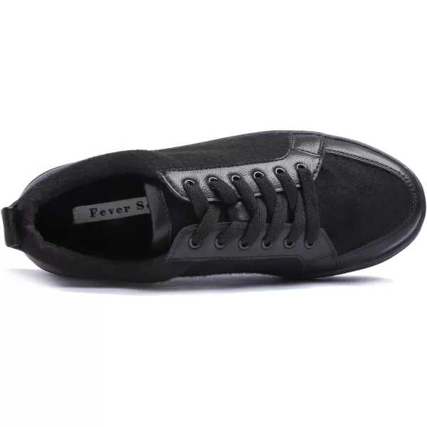 FEVERSOLE Women's Featured PU Leather Colorful Lace-Up Sneaker