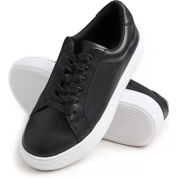 FEVERSOLE Women's Featured PU Leather Colorful Lace-Up Sneaker