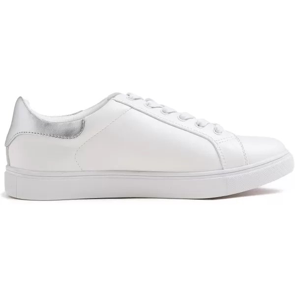 FEVERSOLE Women's Featured PU Leather Colorful Lace-Up Sneaker