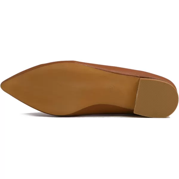 FEVERSOLE Women's Loafer Flat Pointed Deco Low Heel Fashion Slip On Dress Driving Office Shoes