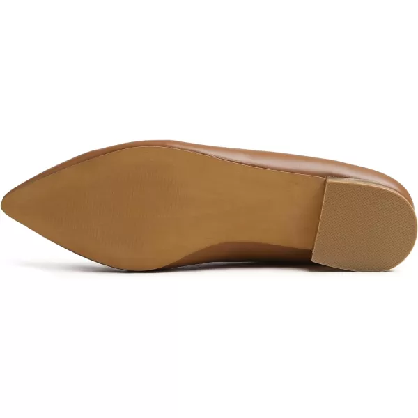 FEVERSOLE Women's Loafer Flat Pointed Deco Low Heel Fashion Slip On Dress Driving Office Shoes