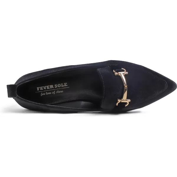 FEVERSOLE Women's Loafer Flat Pointed Deco Low Heel Fashion Slip On Dress Driving Office Shoes