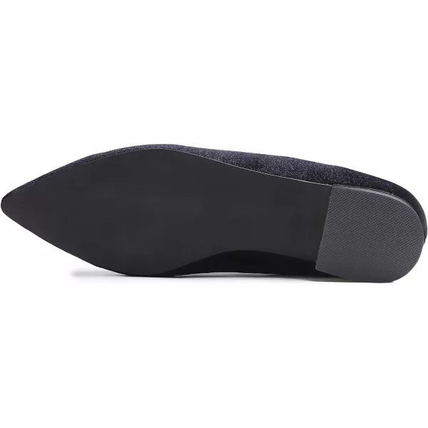 FEVERSOLE Women's Loafer Flat Pointed Deco Low Heel Fashion Slip On Dress Driving Office Shoes