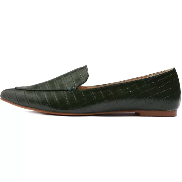FEVERSOLE Women's Loafer Flat Pointed Fashion Slip On Comfort Driving Office Shoes