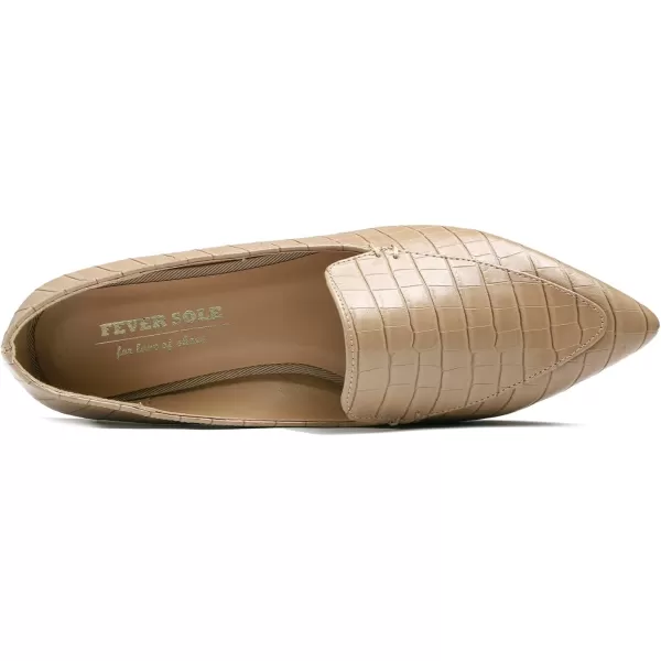 FEVERSOLE Women's Loafer Flat Pointed Fashion Slip On Comfort Driving Office Shoes