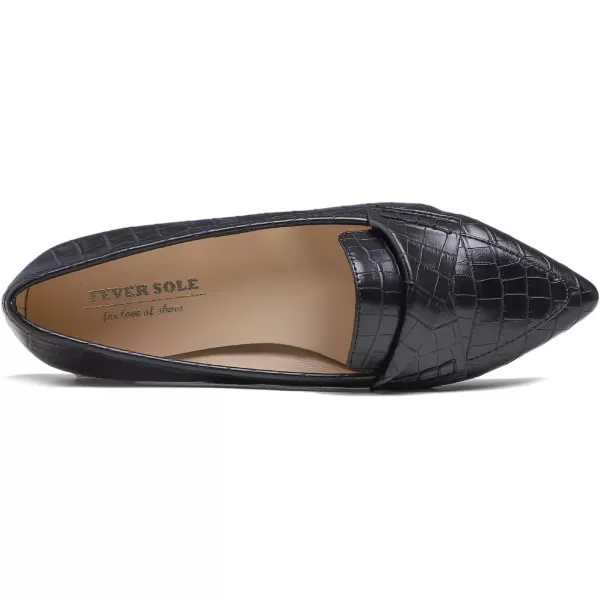 FEVERSOLE Women's Loafer Flat Pointed Fashion Slip On Comfort Driving Office Shoes