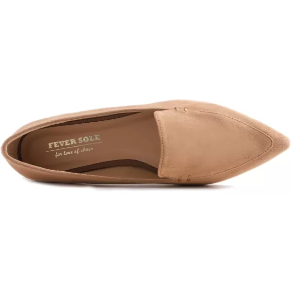 FEVERSOLE Women's Loafer Flat Pointed Fashion Slip On Comfort Driving Office Shoes
