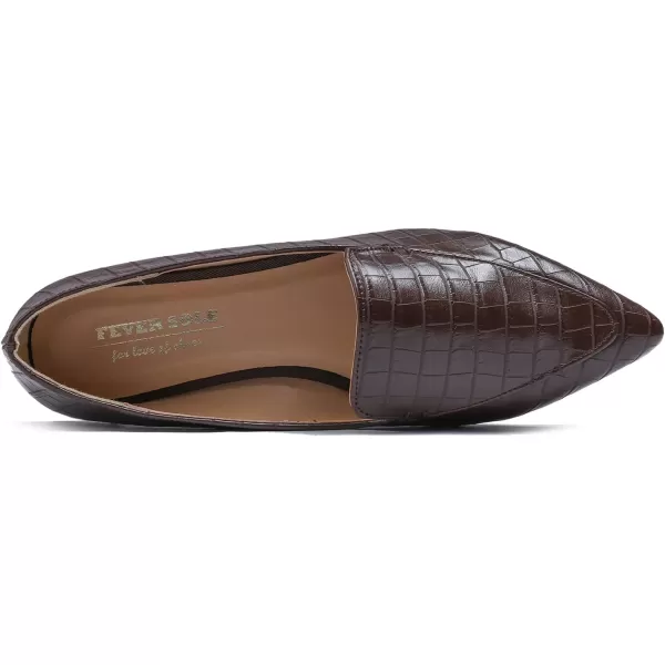 FEVERSOLE Women's Loafer Flat Pointed Fashion Slip On Comfort Driving Office Shoes