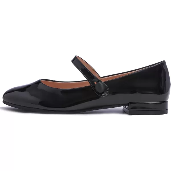 FEVERSOLE Women's Mary Jane Fashion Round Toe Easy Buckle Slip On Flats