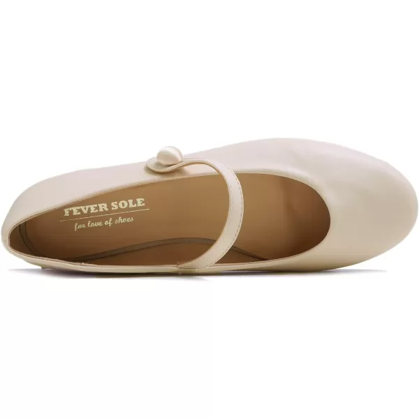 FEVERSOLE Women's Mary Jane Fashion Round Toe Easy Buckle Slip On Flats