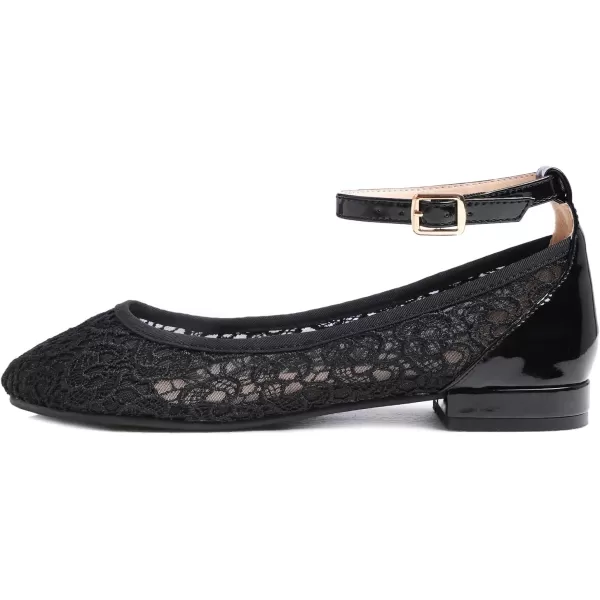 FEVERSOLE Women's Mary Jane Fashion Round Toe Easy Buckle Slip On Flats