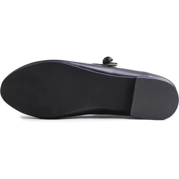FEVERSOLE Women's Mary Jane Fashion Round Toe Easy Buckle Slip On Flats